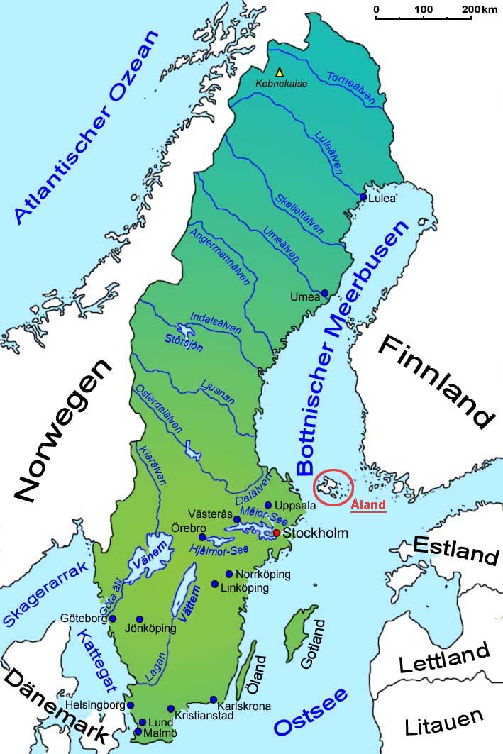 Åland: Geografie, Übersichtskarte | Länder | Aland | Goruma