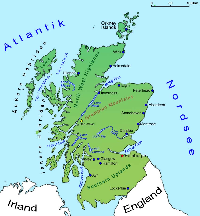 Schottland Geografie Landkarte Lander Schottland Goruma