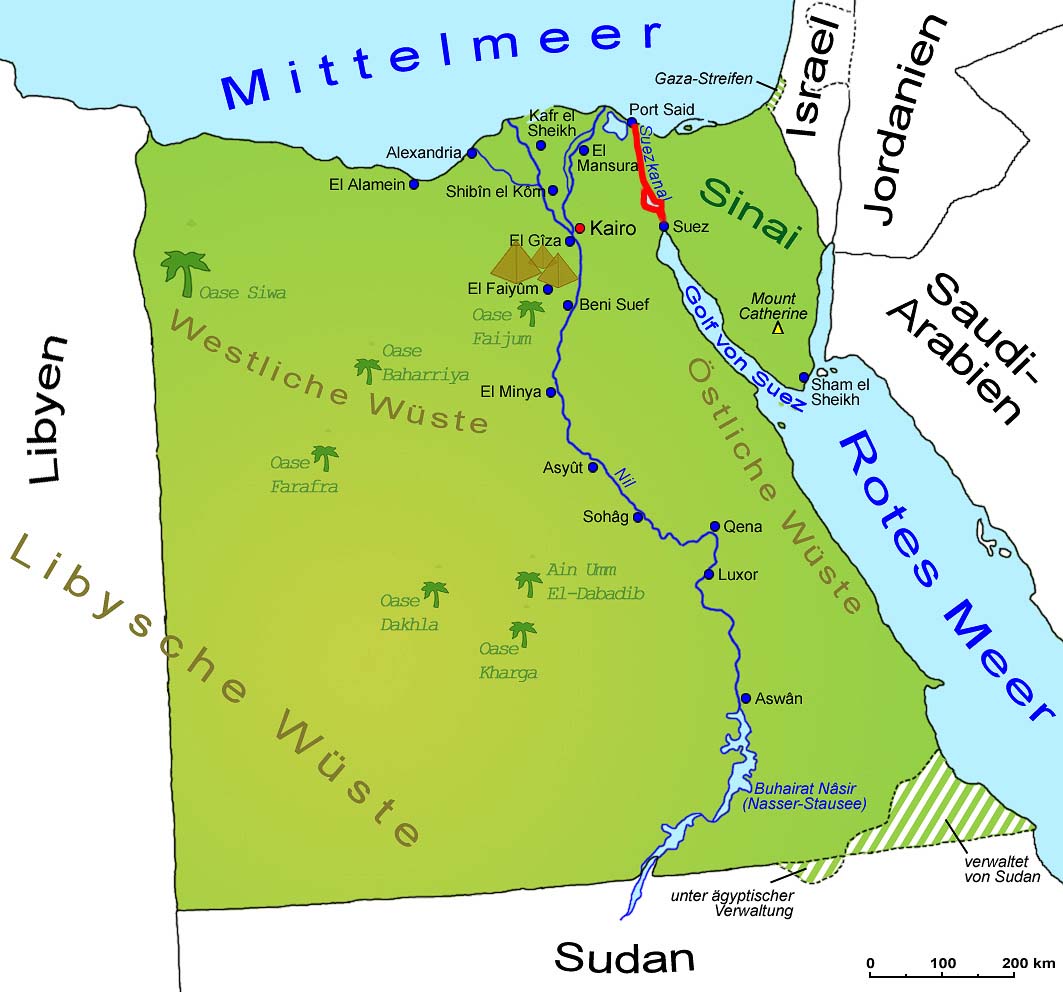 Agypten Geografie Landkarte Lander Agypten Goruma