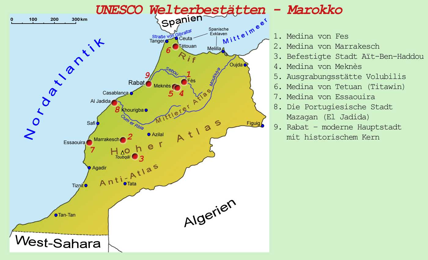 Marokko: UNESCO Welterbestätten | Länder | Marokko | Goruma