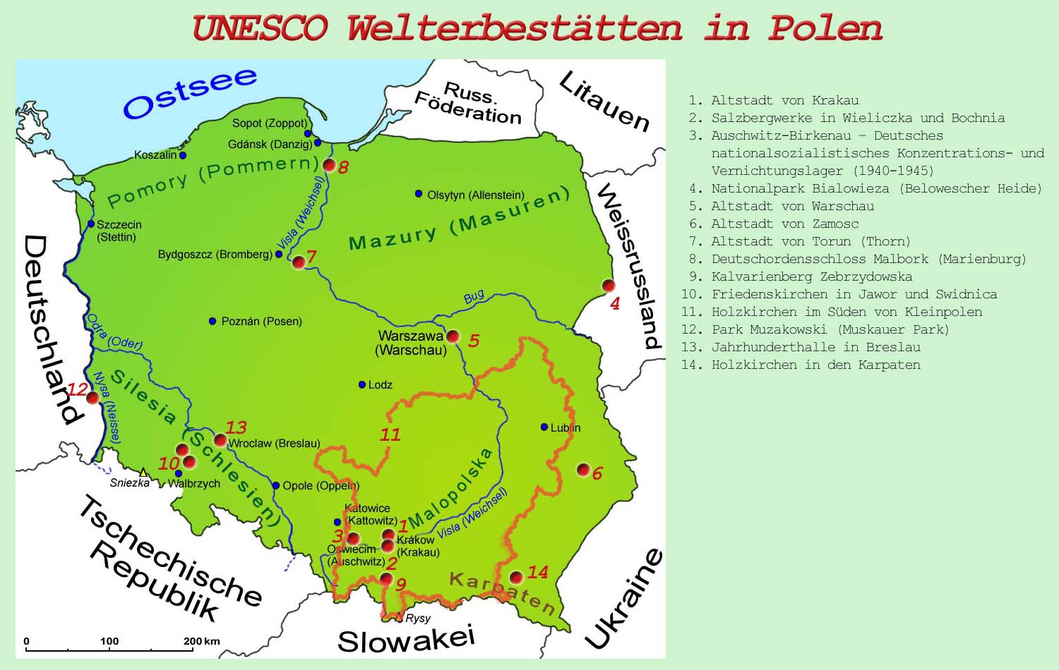 Polen Unesco Welterbestatten Lander Polen Goruma