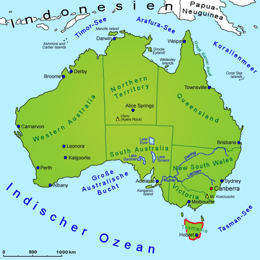 Tasmanien: Sehenswürdigkeiten | Länder | Sehenswürdigkeiten | Goruma