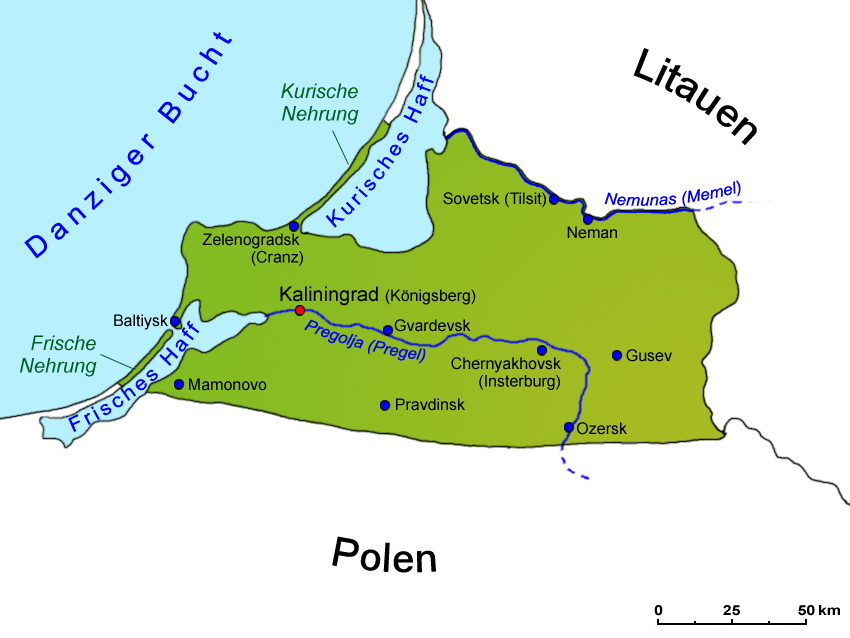 Kaliningrader Gebiet: Geografie, Landkarte | Länder | Kaliningrader Gebiet  | Goruma