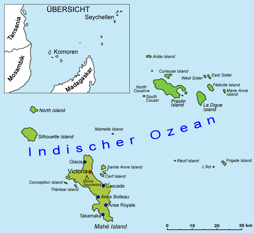 Seychellen: Geografie und Landkarte | Länder | Seychellen | Goruma