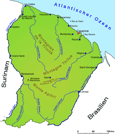 Französisch Guayana: Landkarte | Länder | Französisch Guayana | Goruma