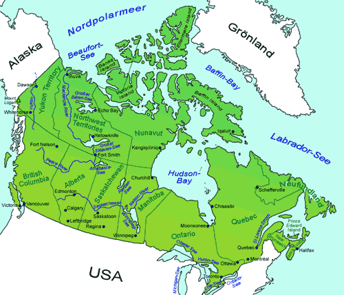 Kanada Geografie Landkarte Lander Kanada Goruma