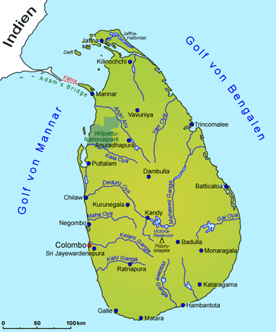 Sri Lanka: Geografie, Landkarte | Länder | Srilanka | Goruma