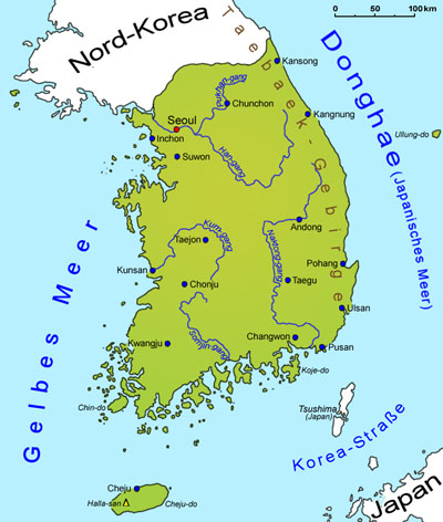 karte südkorea Sudkorea Geografie Landkarte Lander Sudkorea Goruma karte südkorea