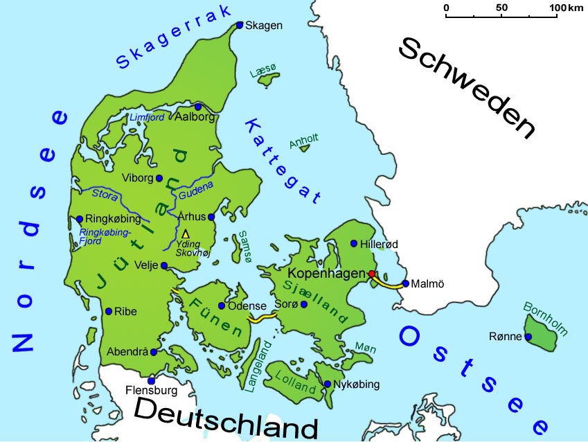 Dänemark: Geografie, Landkarte | Länder | Dänemark | Goruma