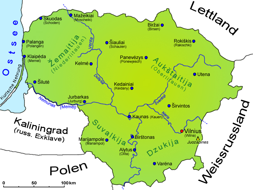 Litauen: Landkarte | Länder | Litauen | Goruma