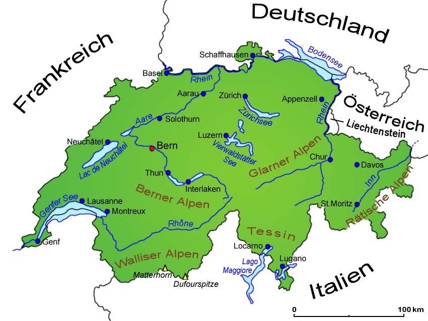 Karte an angrenzende länder deutschland Deutschland