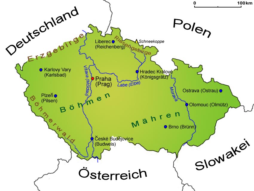 Karte Tschechien | Karte