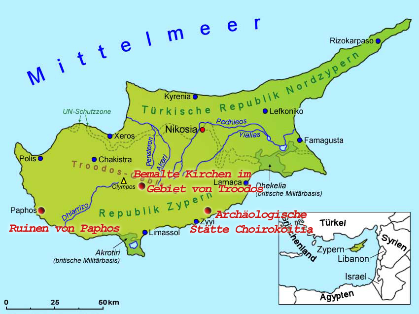 landkarte zypern sehenswürdigkeiten Zypern Sehenswurdigkeiten Lander Zypern Goruma landkarte zypern sehenswürdigkeiten